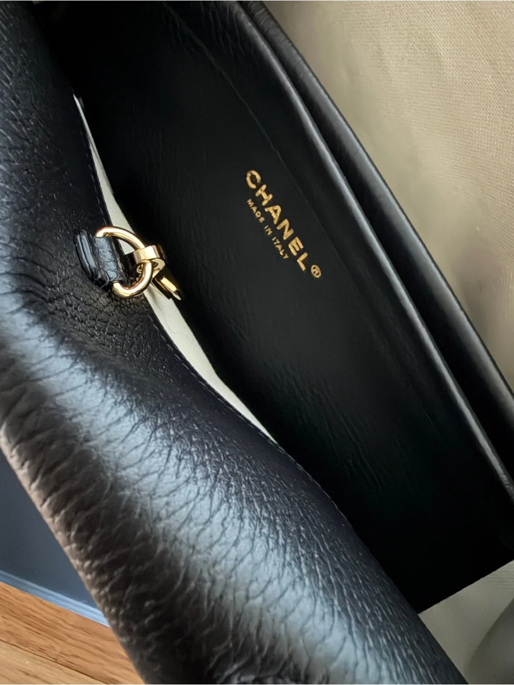 Chanel East-West Small Shopping Shoulder Bag with Gold tone Hardware